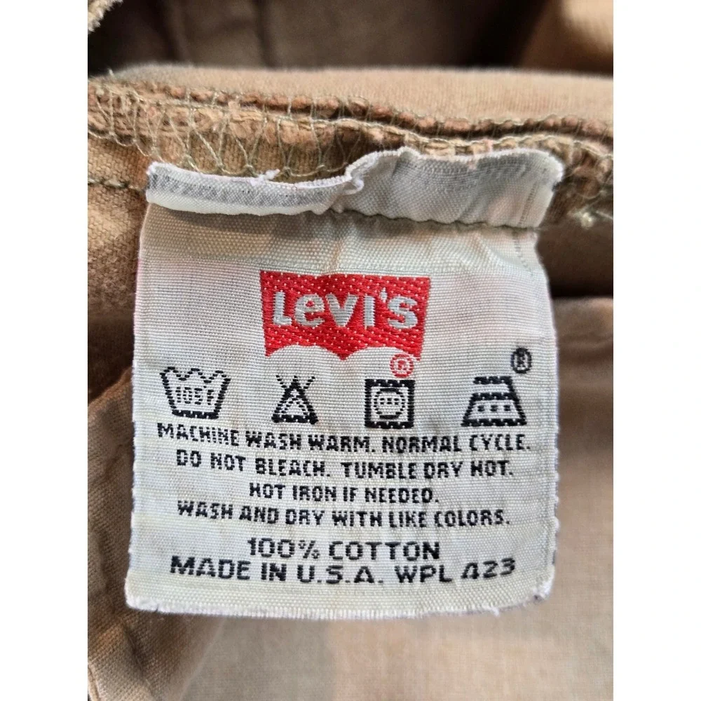 Vintage Levi's 501 Jeans Mens 38x30 Tan Straight Leg‎ Button Fly Made USA 01 Y2K